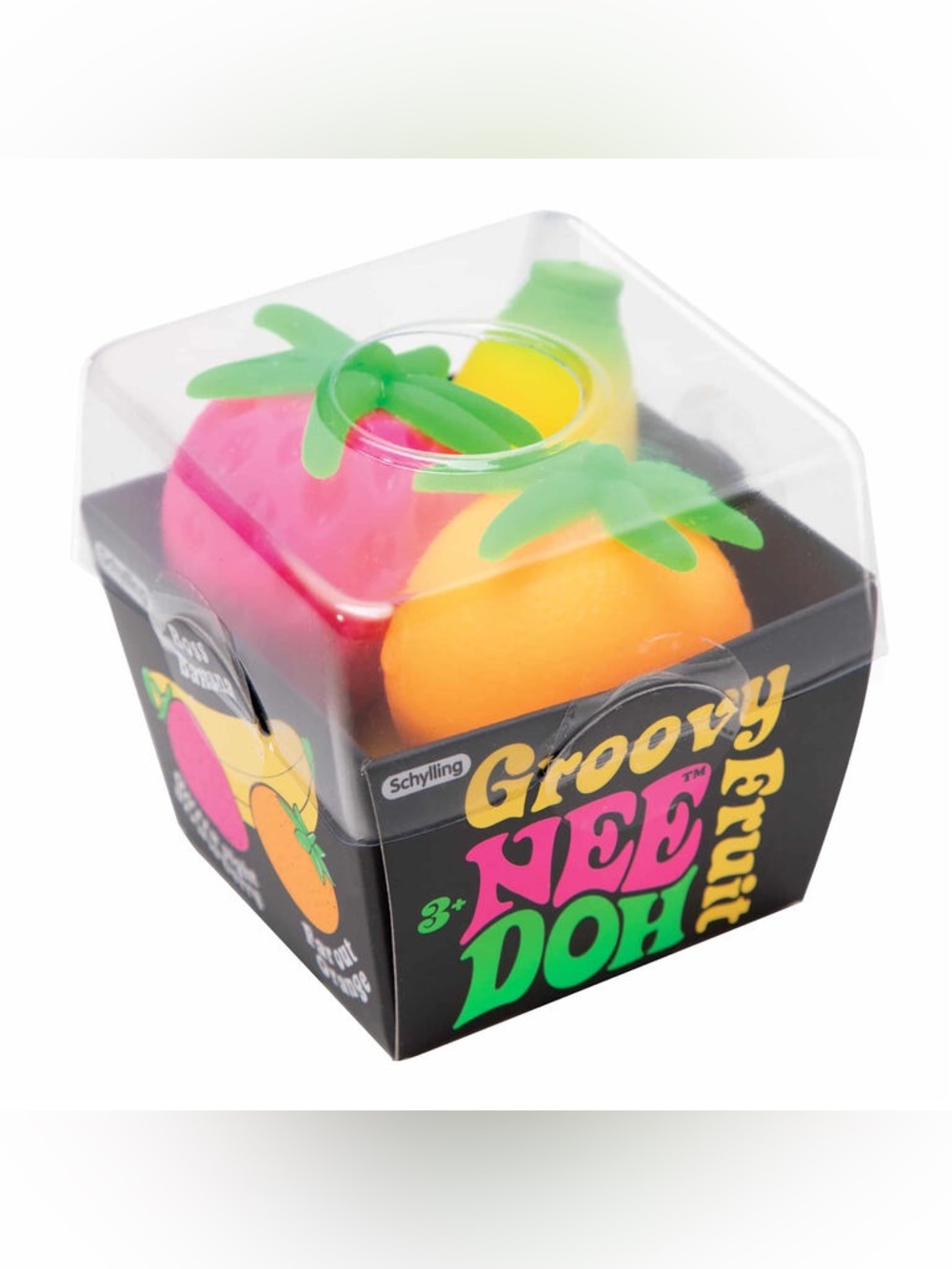 VIRAL Nee Doh Fruit Basket Squishy Toys 3 Piece NEW